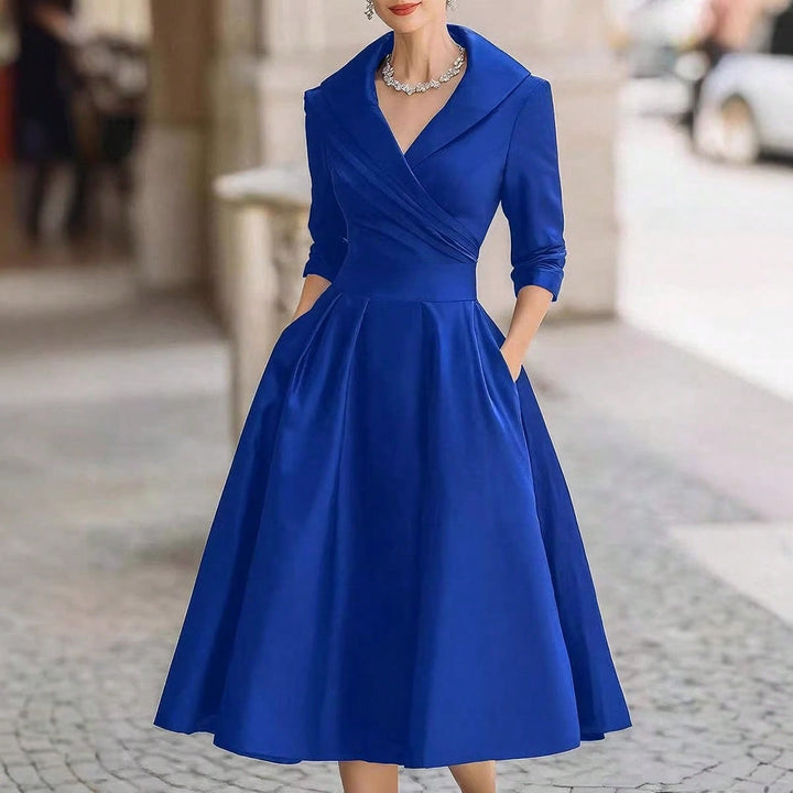 Vivienne | Wrap Shawl Collar Midi Dress