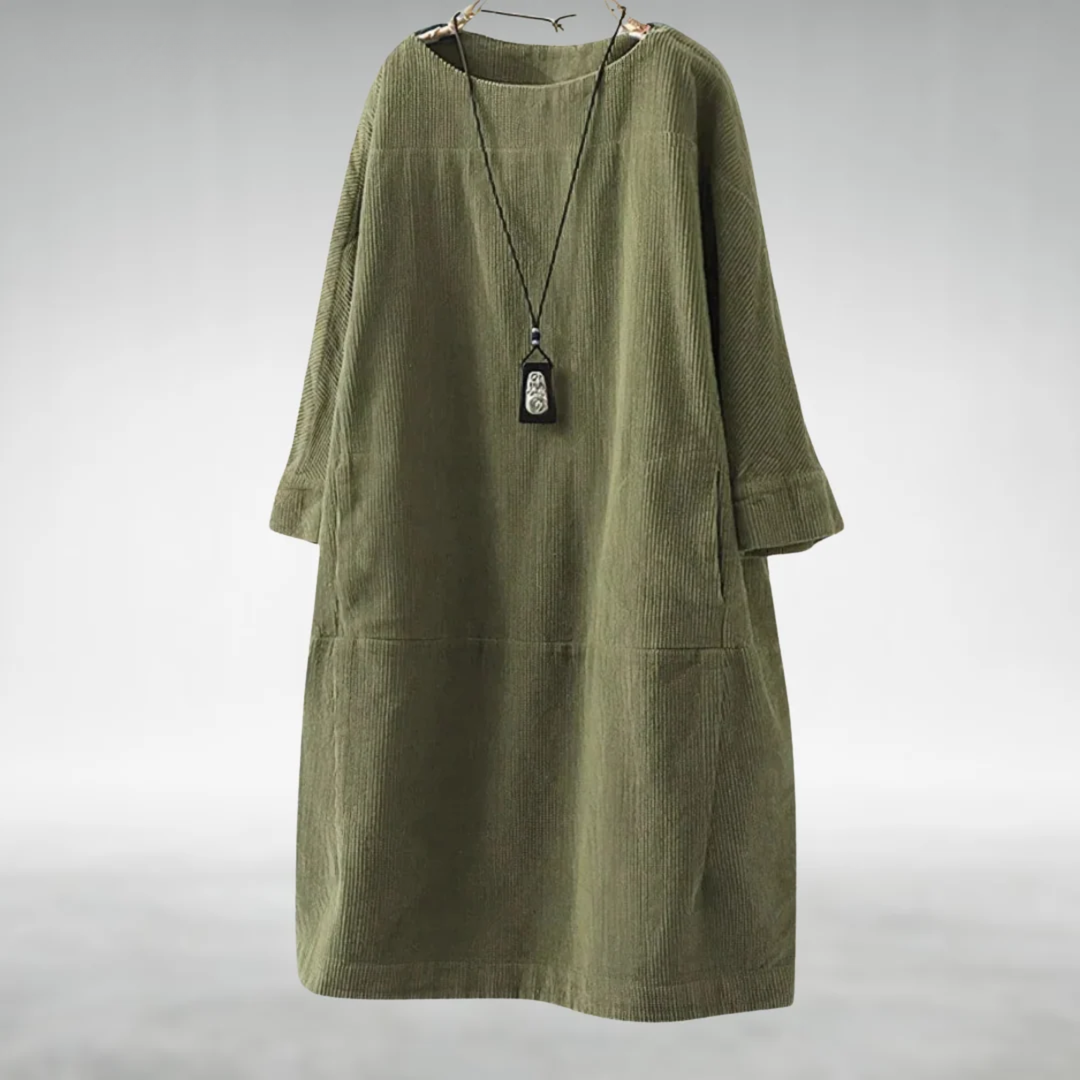 Amy™ | Relaxed Corduroy Midi Dress