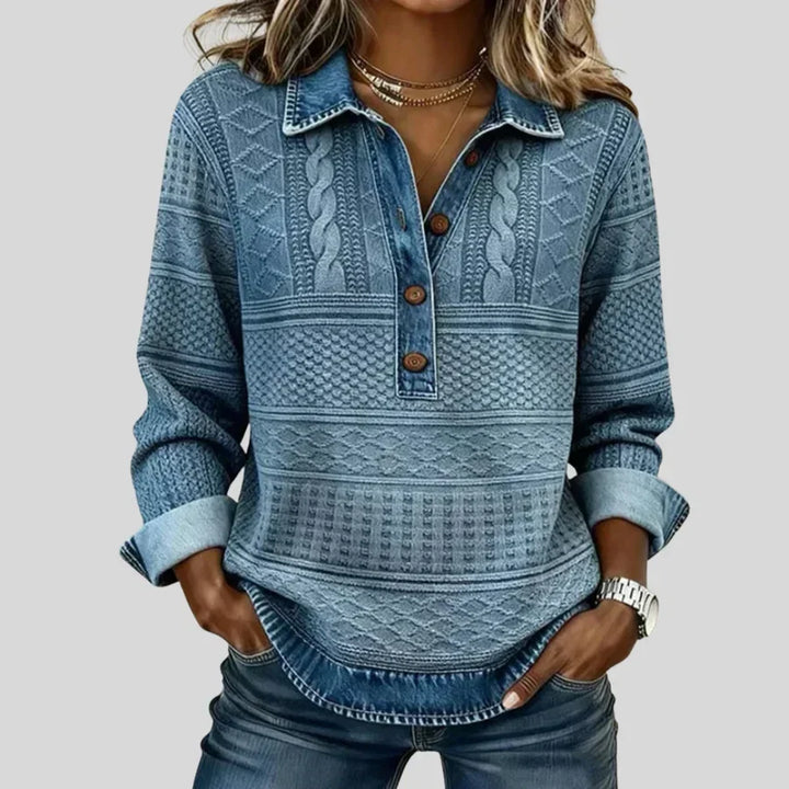 Grace | Vintage Cable Knit Collared Jumper