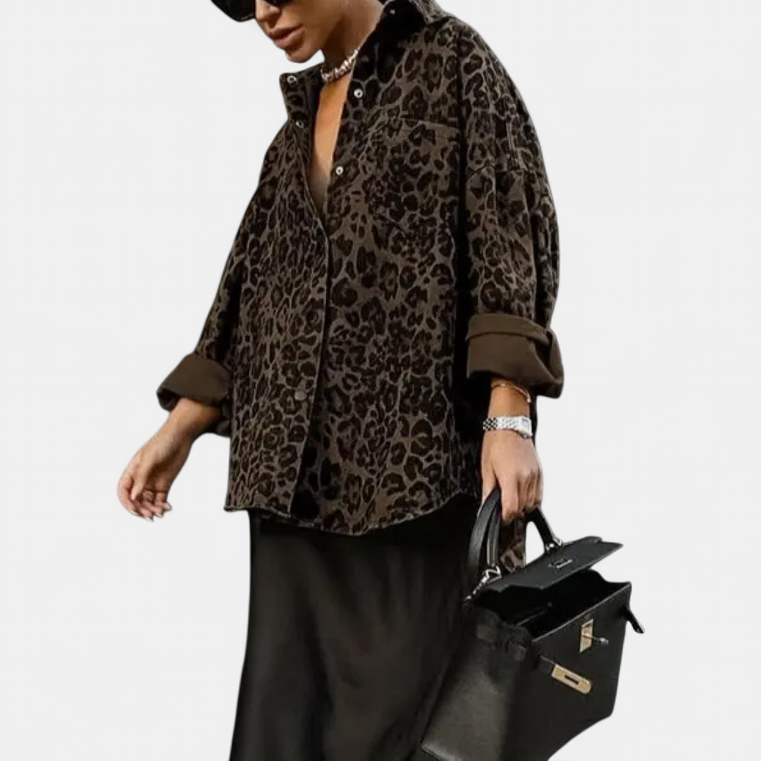 Leonora | Vintage Leopard Print Blouse