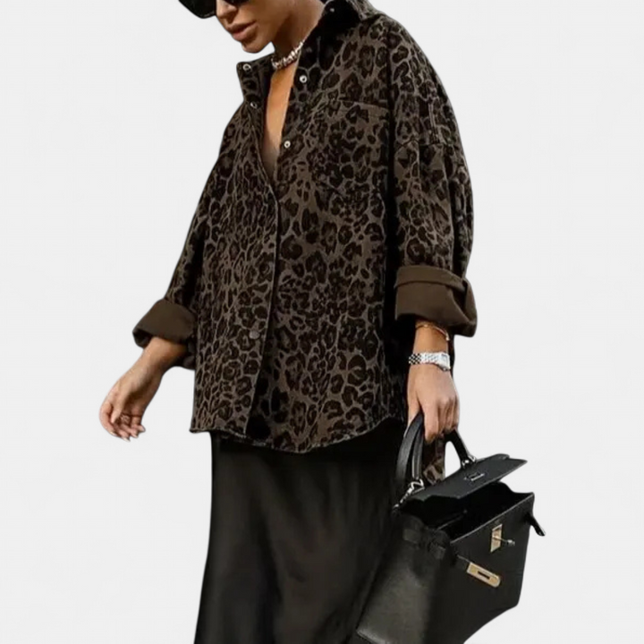 Leonora | Vintage Leopard Print Blouse