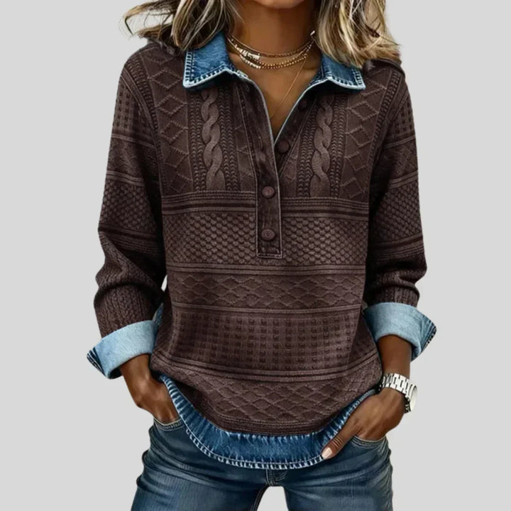 Grace | Vintage Cable Knit Collared Jumper