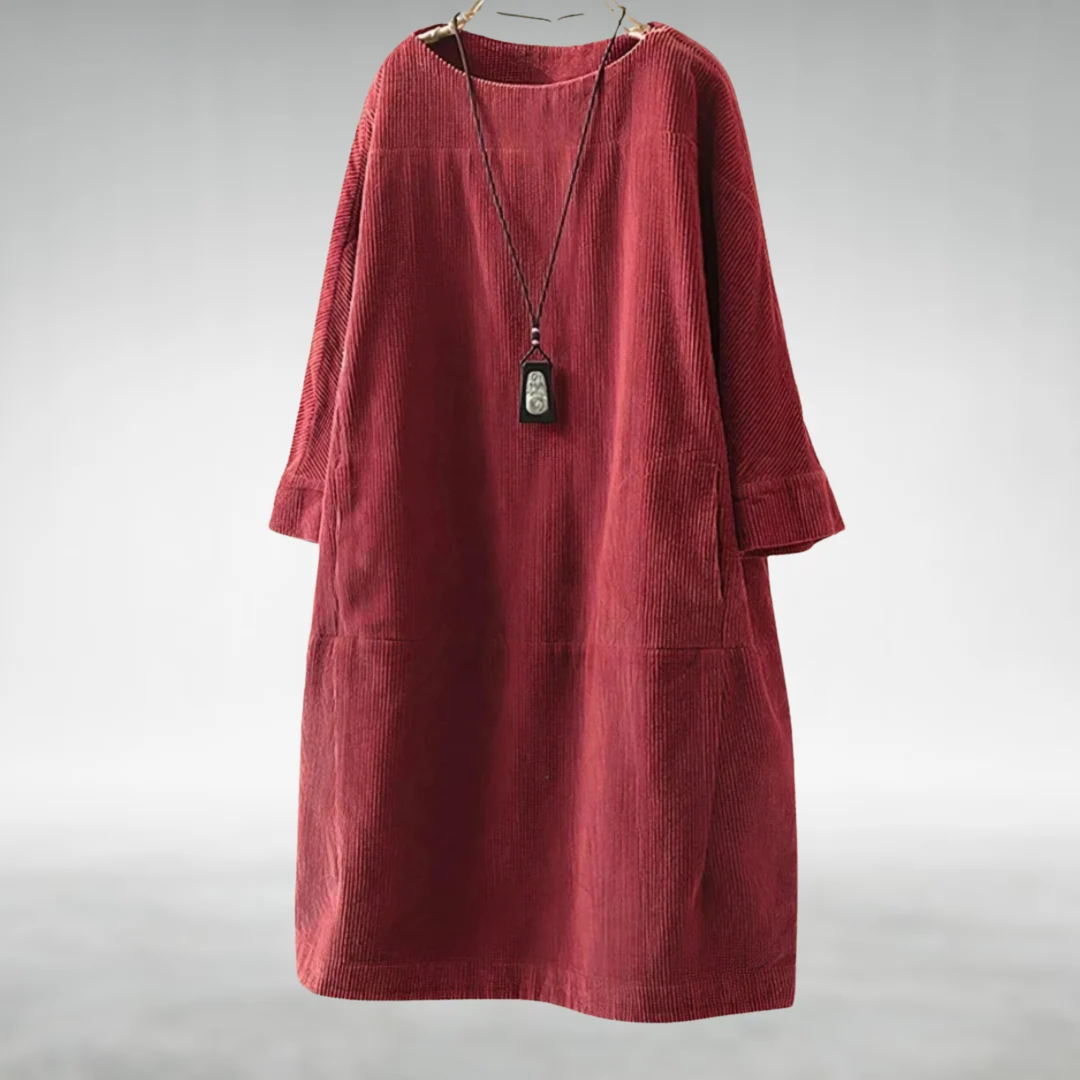 Amy™ | Relaxed Corduroy Midi Dress