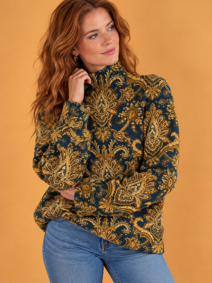 Scarlett | Vintage Floral Art Turtleneck