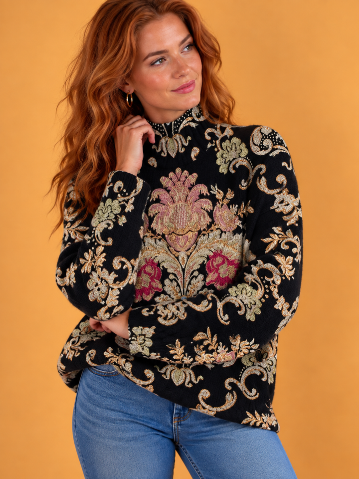 Harper | Vintage Floral Turtleneck