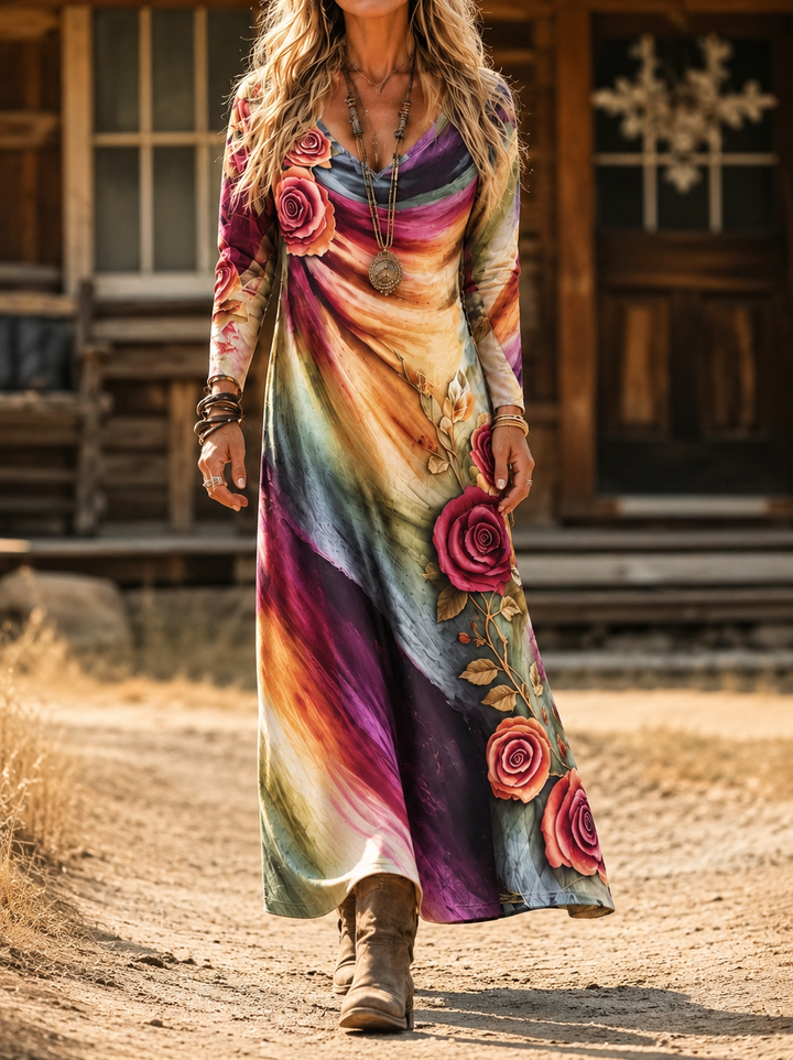 Rosalie | Floral Bohemian Maxi Dress