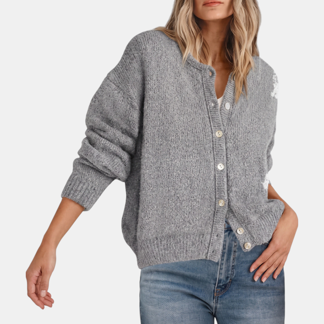 Addison | Relaxed Crewneck Button Cardigan