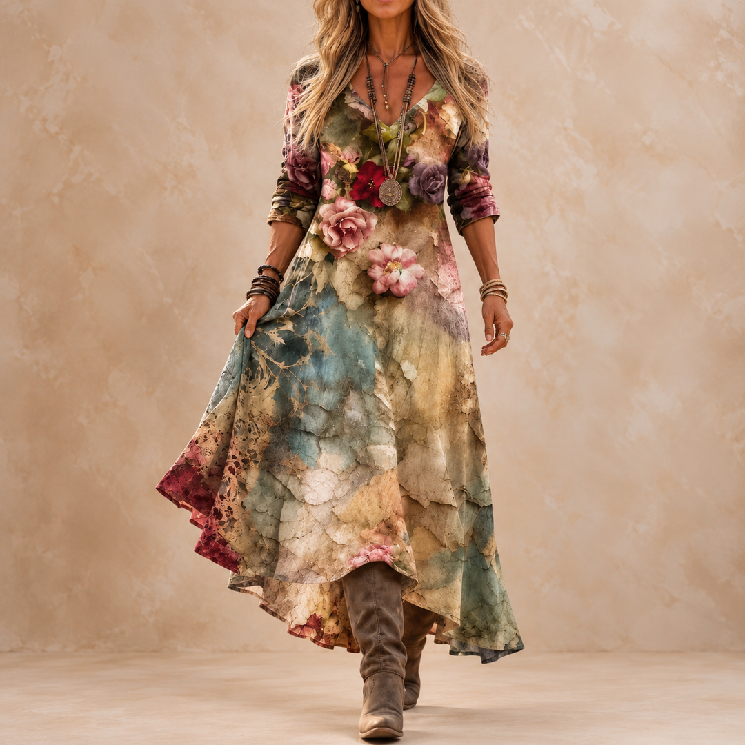 Maribel | Vintage Floral Maxi Dress
