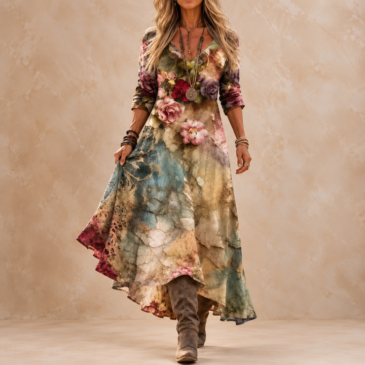 Maribel | Vintage Floral Maxi Dress