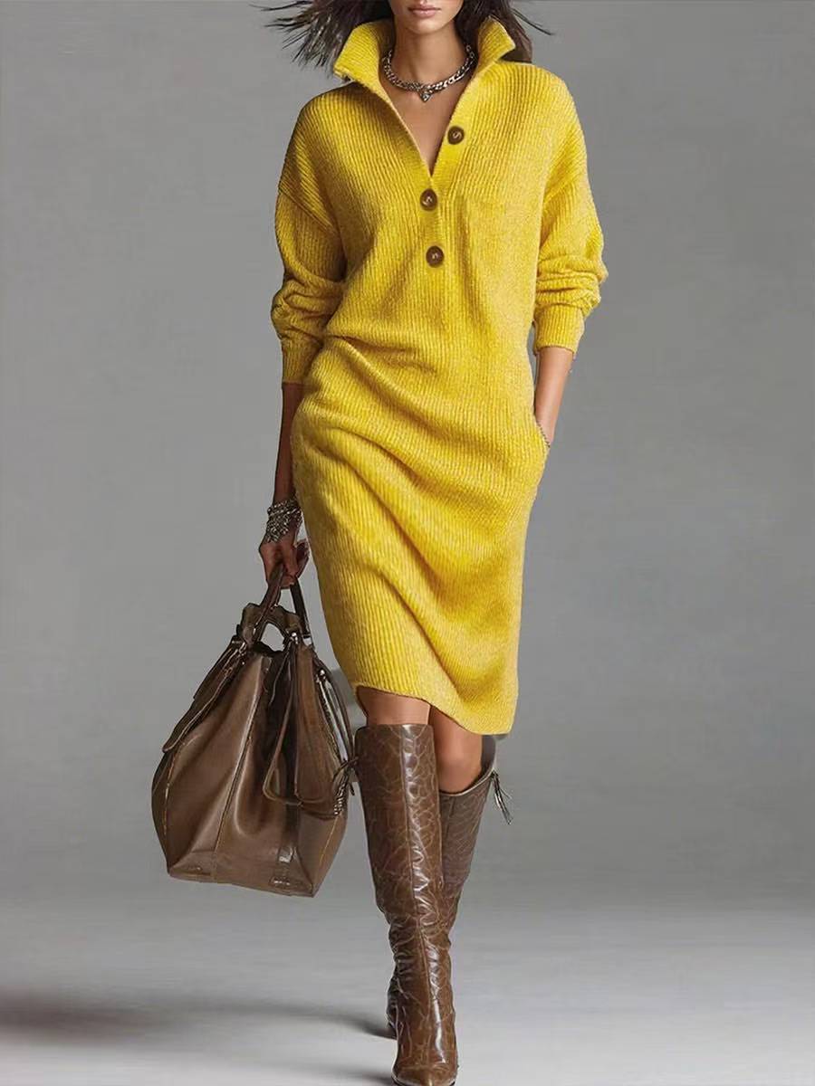 Rosamundina | Elegant Button-Up Jumper Dress