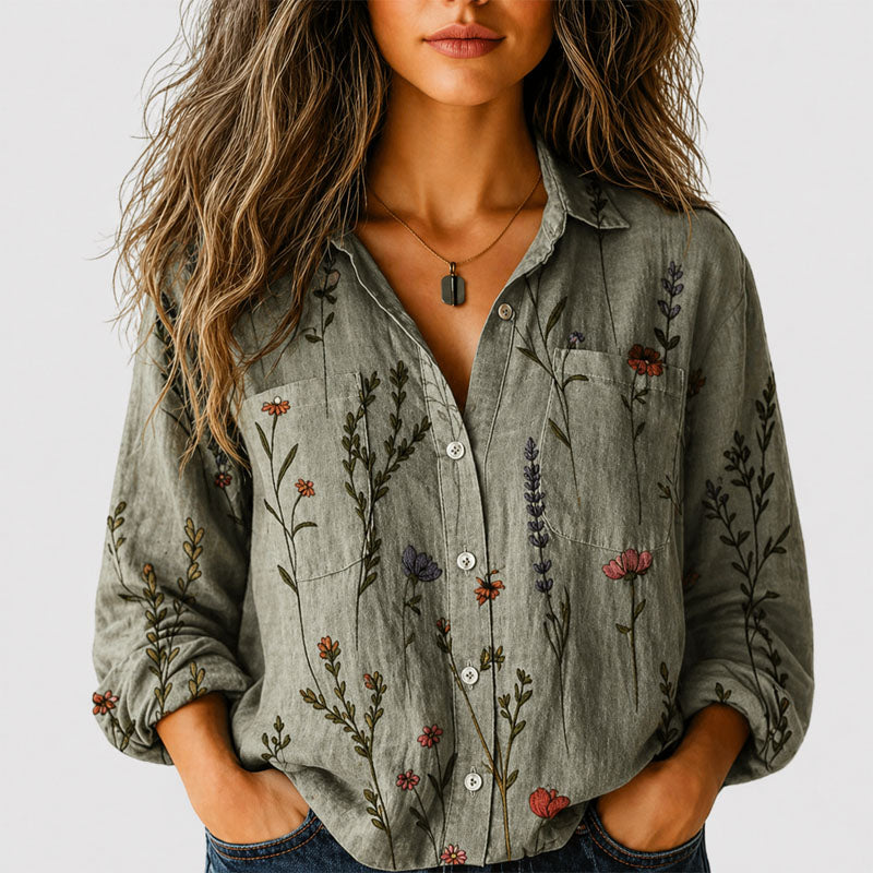 Savannah | Women's Boho Print Button-Front Shirt