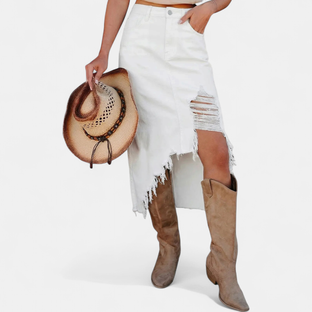 Blake | Relaxed High-Waist Denim Maxi Skirt