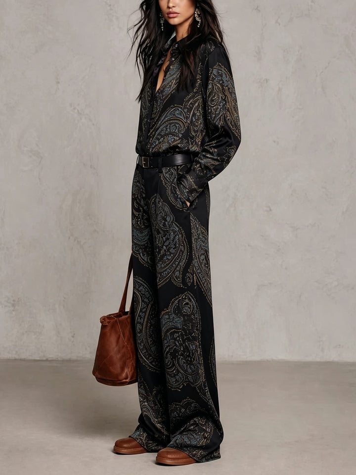 Seraphina™ | Elegant Paisley Print Two-Piece Set