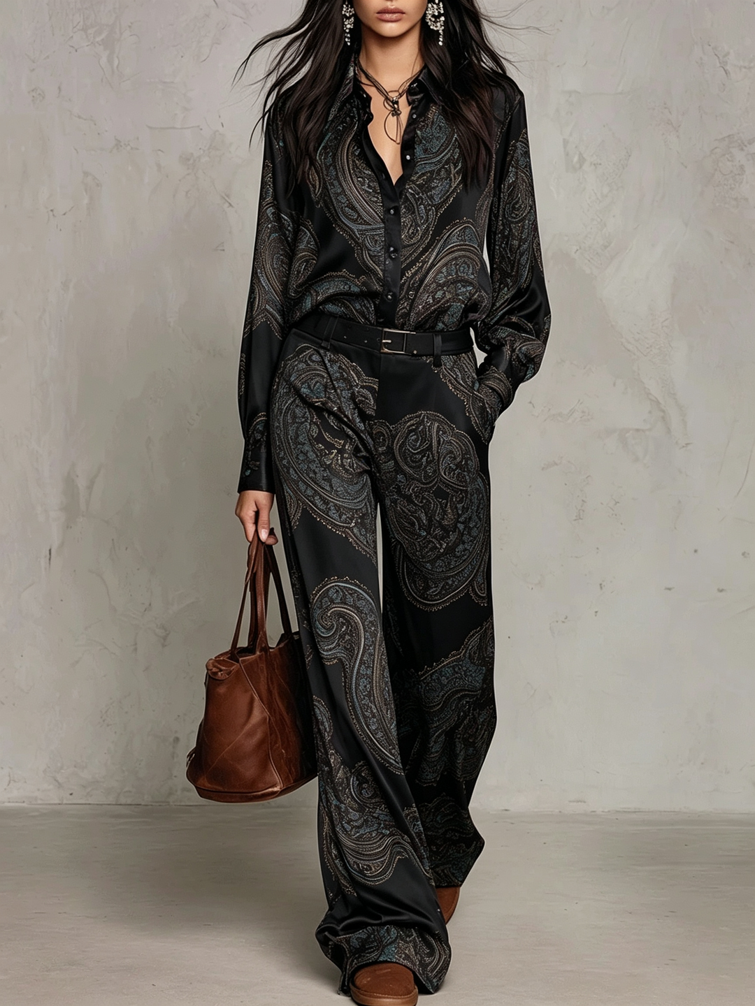 Seraphina™ | Elegant Paisley Print Two-Piece Set
