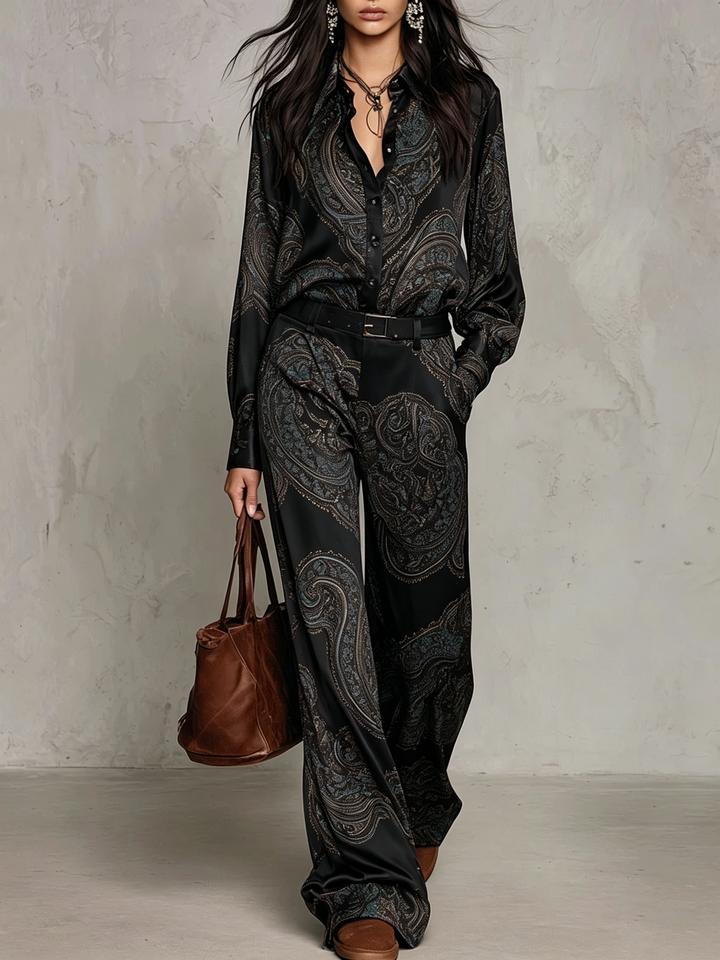 Seraphina™ | Elegant Paisley Print Two-Piece Set