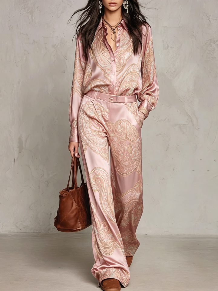 Seraphina™ | Elegant Paisley Print Two-Piece Set