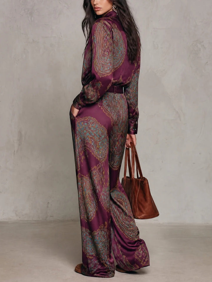 Seraphina™ | Elegant Paisley Print Two-Piece Set