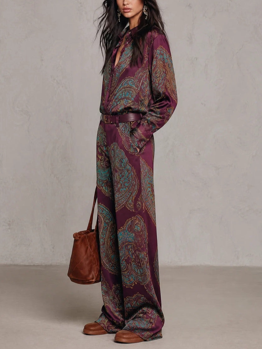 Seraphina™ | Elegant Paisley Print Two-Piece Set