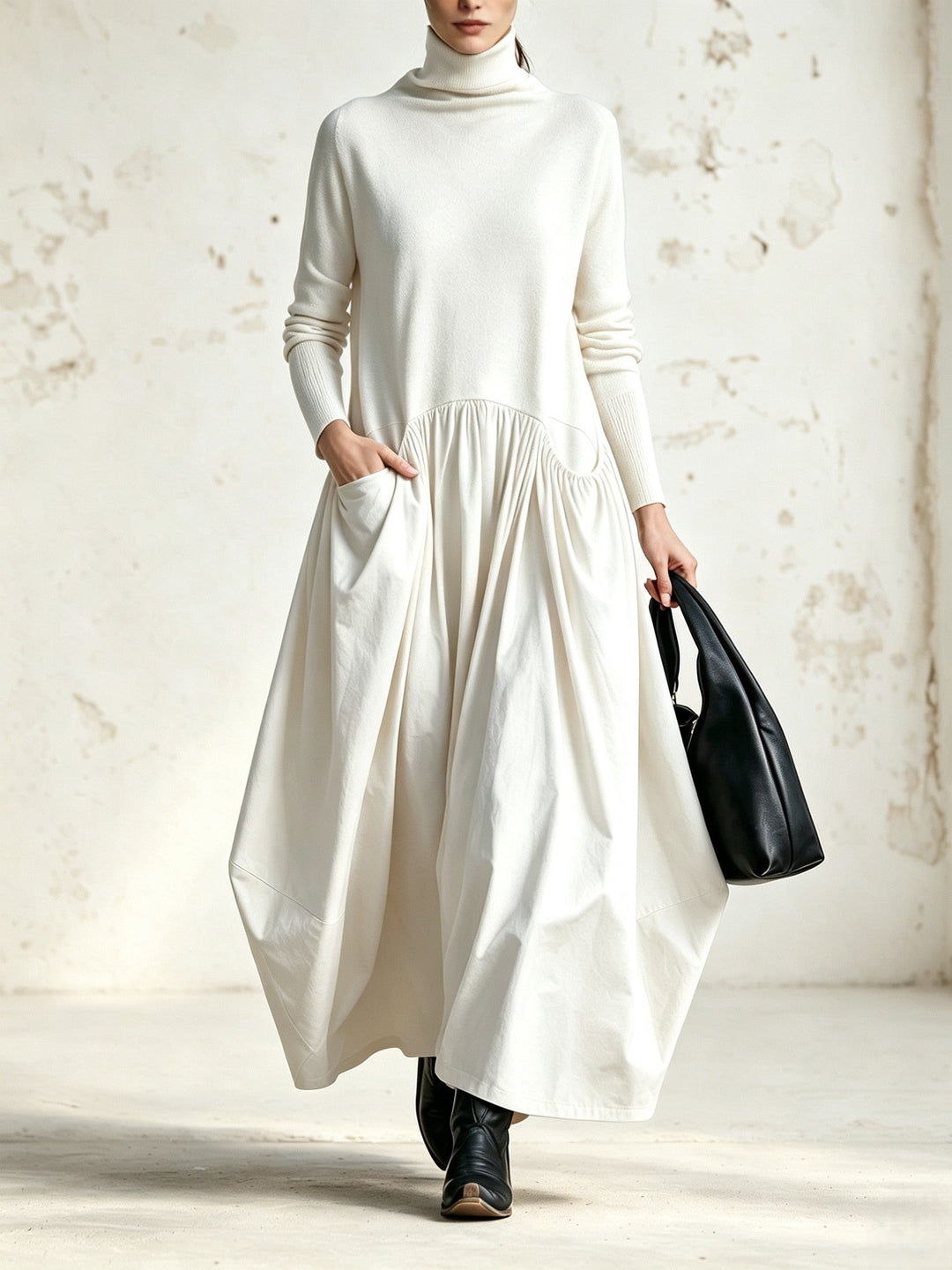 Nora | High-Neck Oversized Maxi Dress