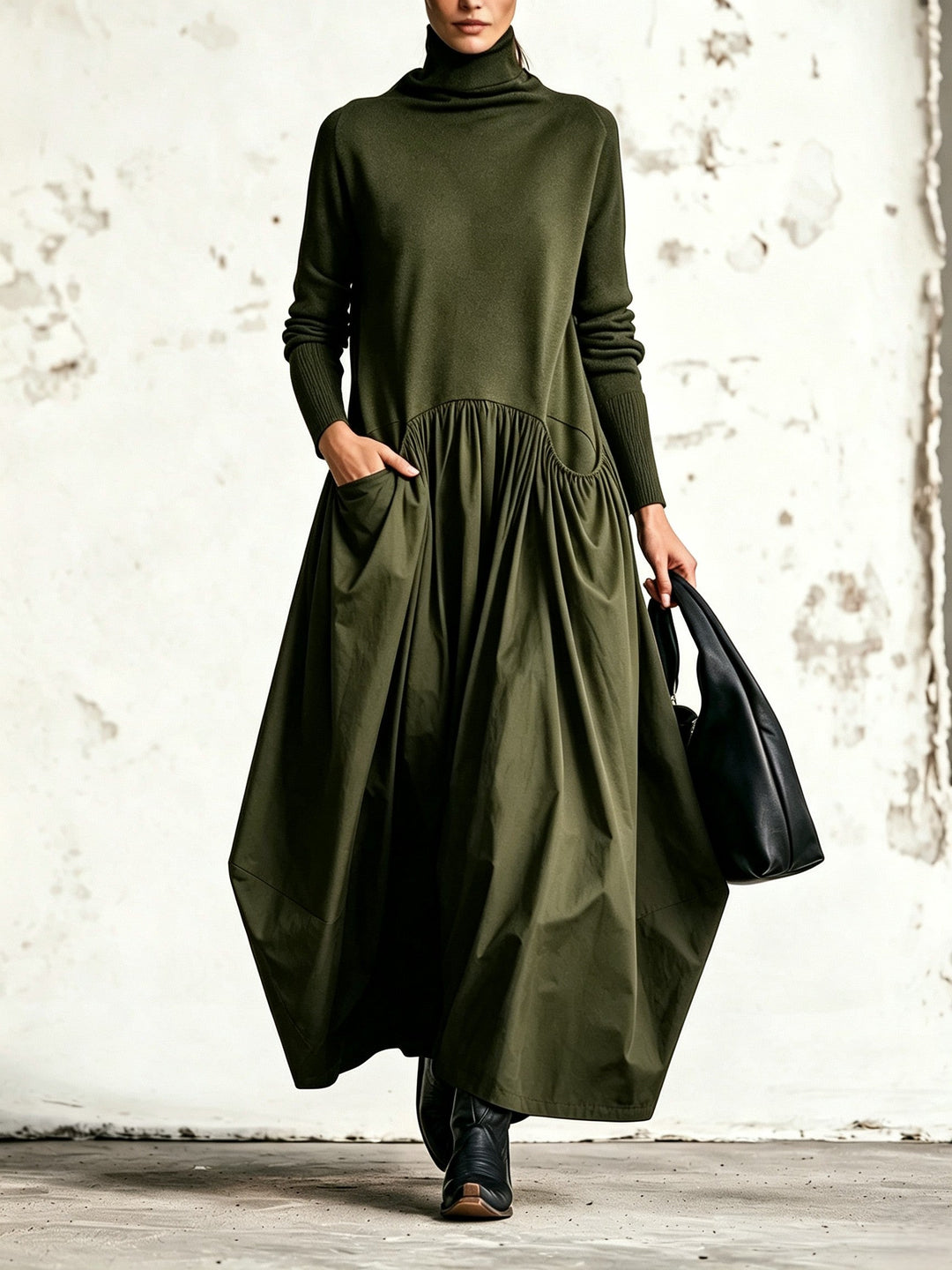 Nora | High-Neck Oversized Maxi Dress