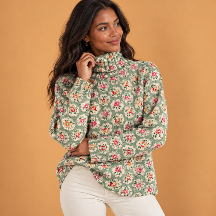Chloe | Lovely Floral Turtleneck