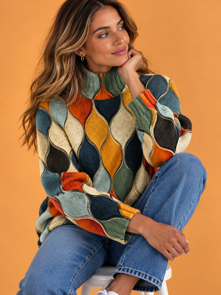 Ella | Abstract Pattern Turtleneck