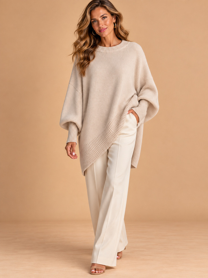 Jennifer | Oversized Draped Wide-Neck Sweater