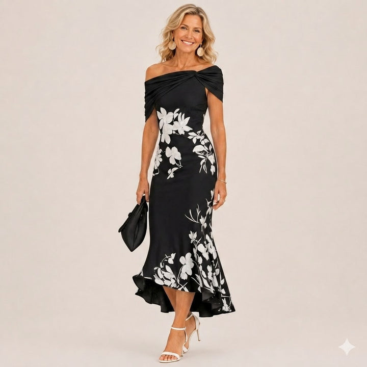 Loretta | Floral Off-Shoulder Midi Dress