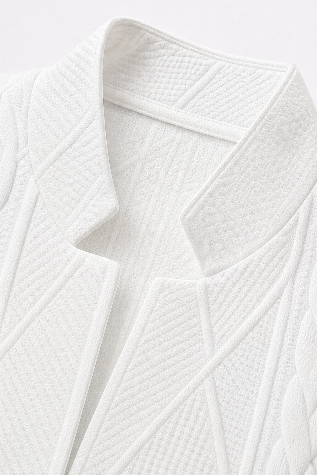 Wearbella | Textured Knit Stand-Collar Open-Front Blazer