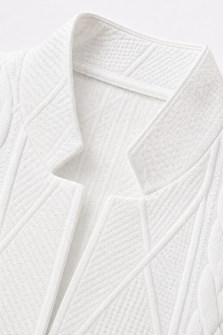 Wearbella | Textured Knit Stand-Collar Open-Front Blazer