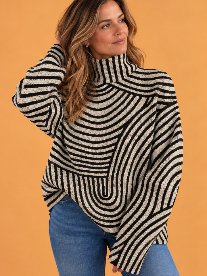 Sienna | Hand-Drawn Line Turtleneck