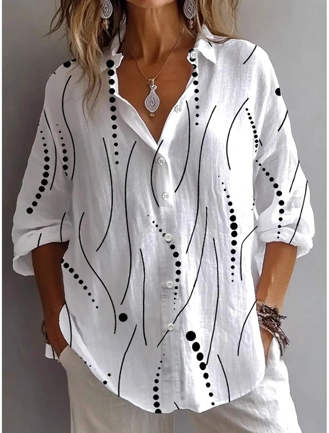 Kristen | Artistic Everyday Comfort Button Blouse