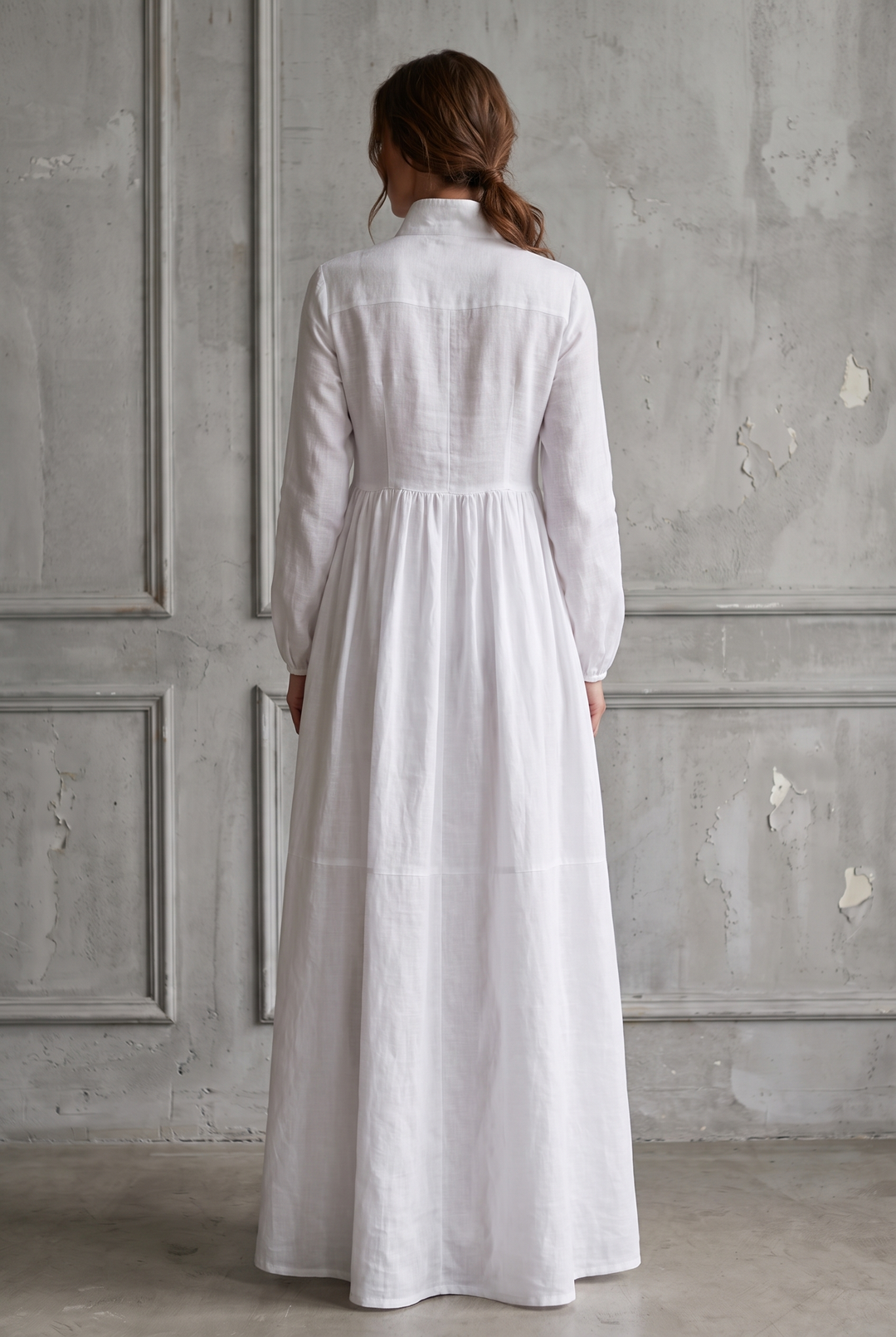 Diane | Patchwork Stand-Collar Maxi Dress