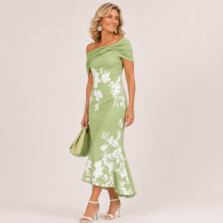 Loretta | Floral Off-Shoulder Midi Dress