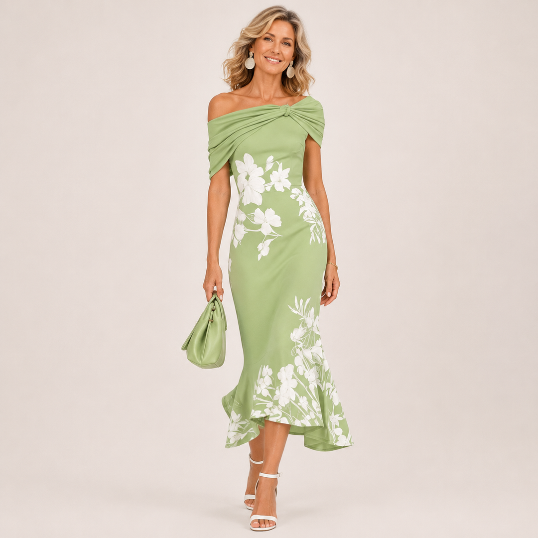 Loretta | Floral Off-Shoulder Midi Dress