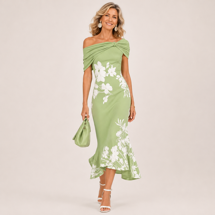 Loretta | Floral Off-Shoulder Midi Dress
