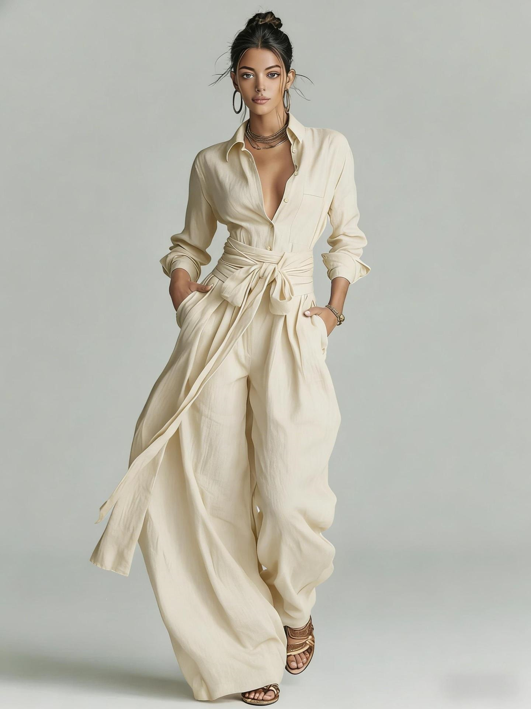 Betty™ | Tie-Waist Wide-Leg Two-Piece Set