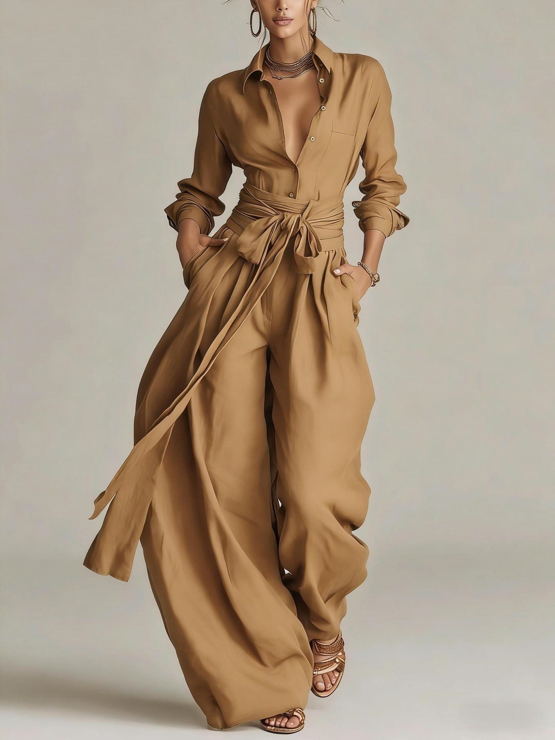 Betty™ | Tie-Waist Wide-Leg Two-Piece Set
