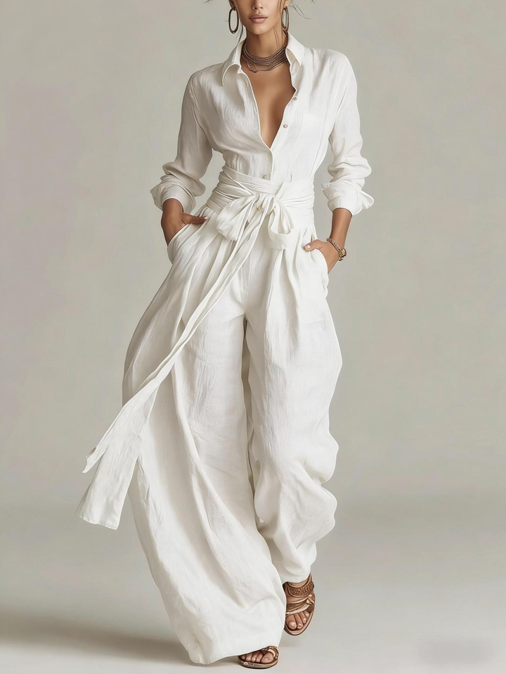 Betty™ | Tie-Waist Wide-Leg Two-Piece Set