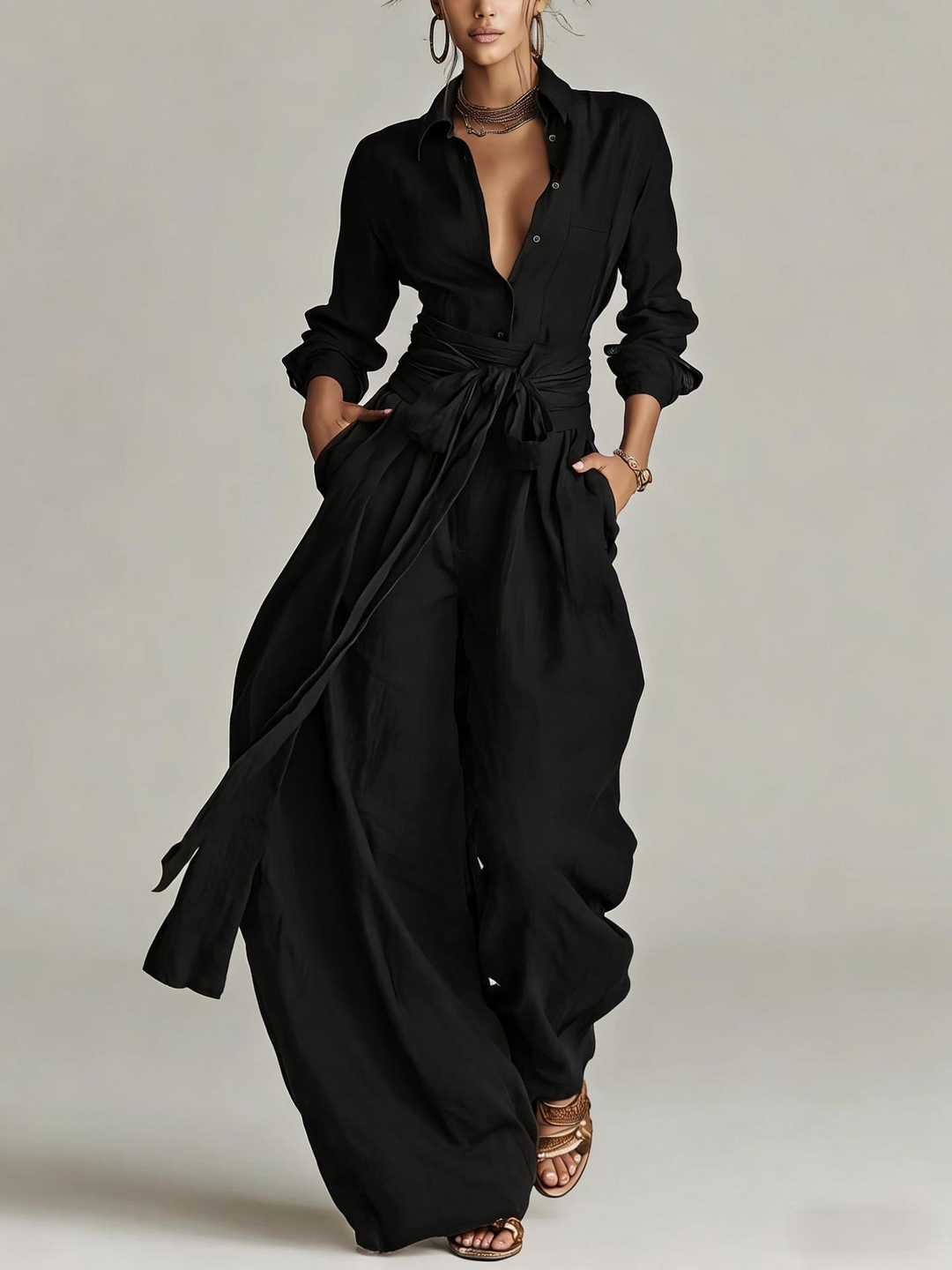 Betty™ | Tie-Waist Wide-Leg Two-Piece Set
