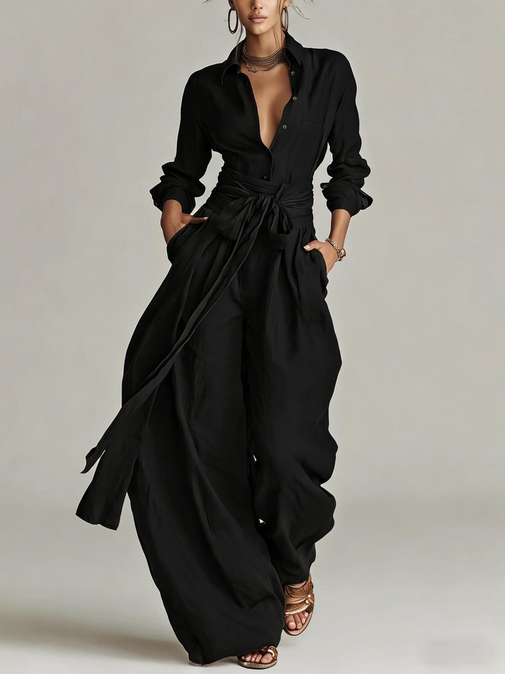 Betty™ | Tie-Waist Wide-Leg Two-Piece Set