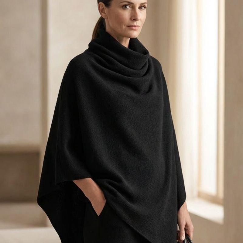 Audrey | Velvet Cape & Fluid Pants Set