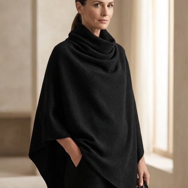 Audrey | Velvet Cape & Fluid Pants Set
