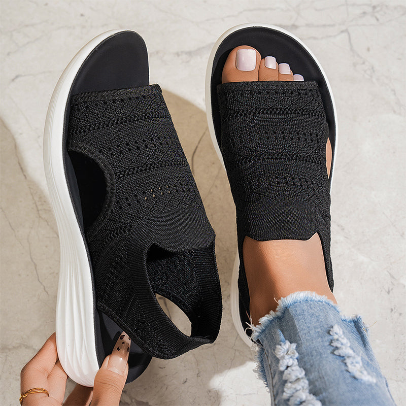 Zina | Breathable Knit Platform Sandals