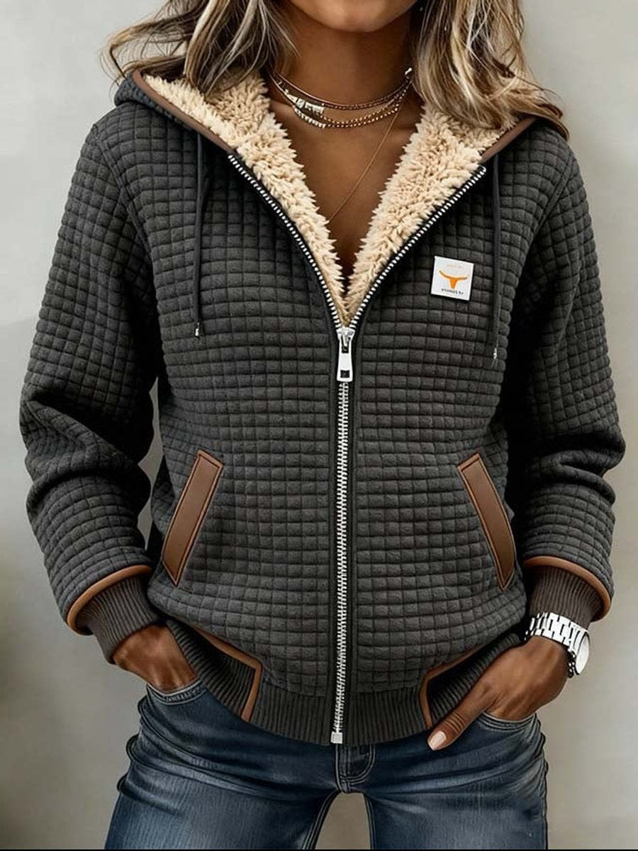 Silvana | Sherpa-Lined Quilted Zip-Up Hooded Jacket
